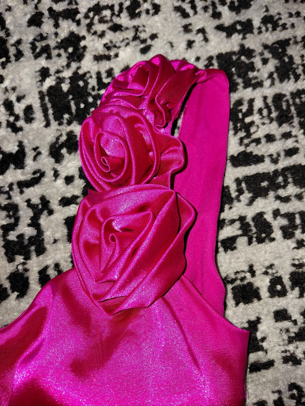 Speechless Fuchsia Homecoming One Shoulder Mini Dress Rosette Detail Size 1 NWOT - Picture 8 of 14